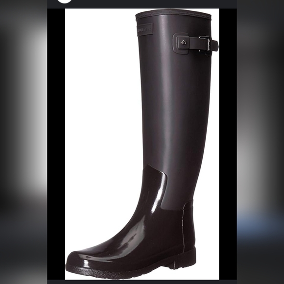 Hunter Shoes - HUNTER Refined Tall Gloss Duo Boots Size 8